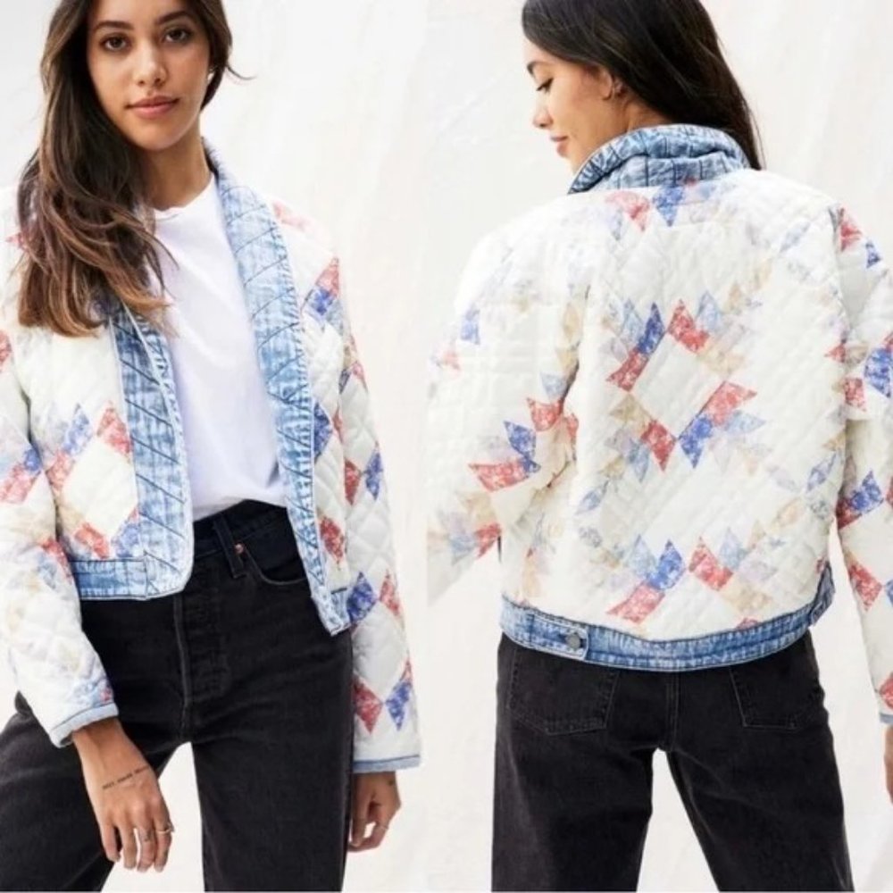 BLANK NYC Making Memories Quilted Print Jacket Size Medium